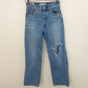 Levi's Ribcage Straight Ankle Jeans Size 25 Blue